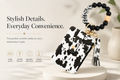 Cow Print Wristlet with cow print silicone beads